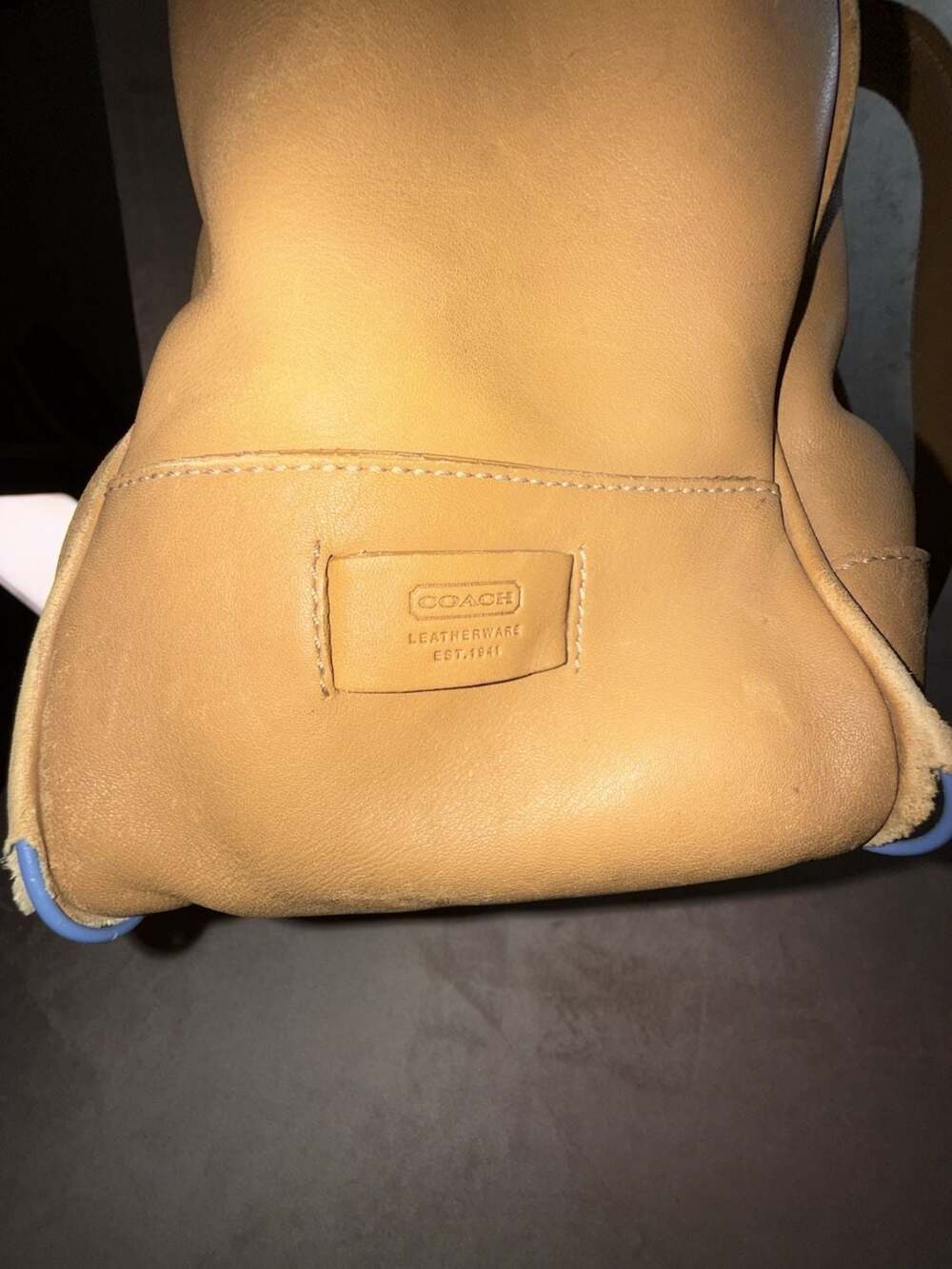 Coach Hampton Vintage Tan Leather Laptop Tote Bag